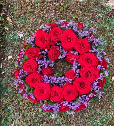 Luxury Red Rose and Purple Wreath